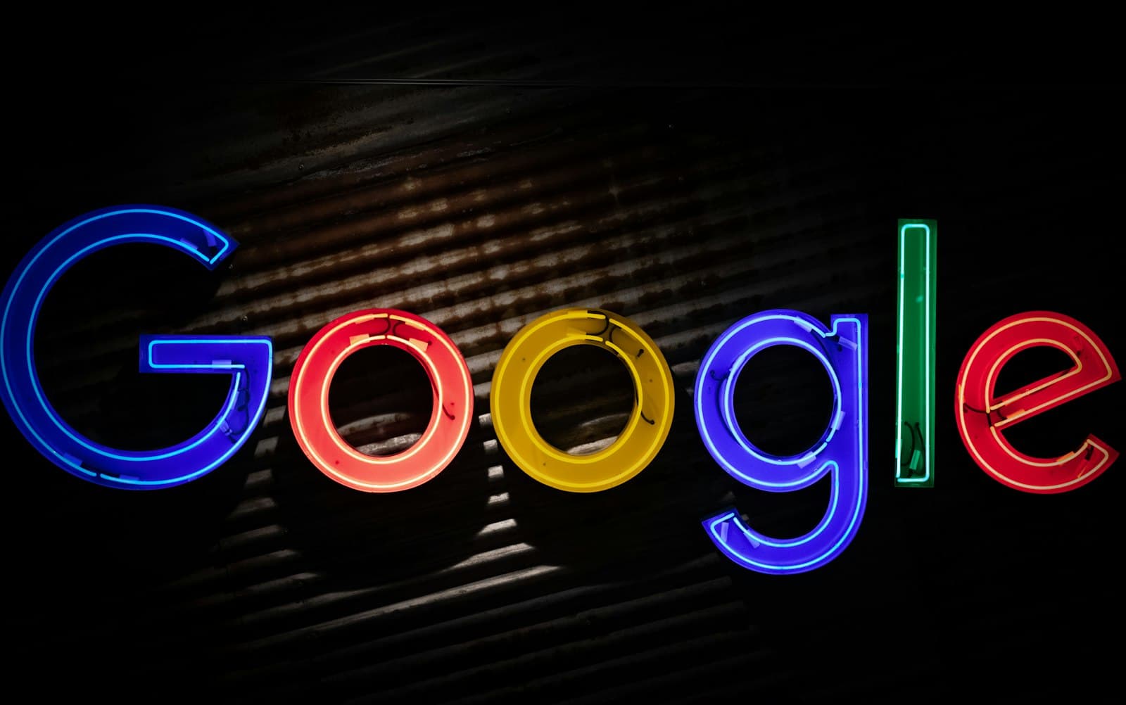 Google logo in neon lights